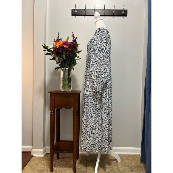 J. Crew Daisy Print Square Neck Balloon Sleeve Smocked Dress - Picture 3 of 4